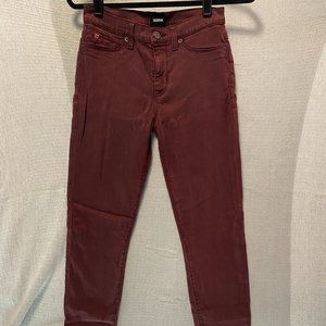 HUDSON Women's Skinny Red jeans size 27 mid-rise stretch denim